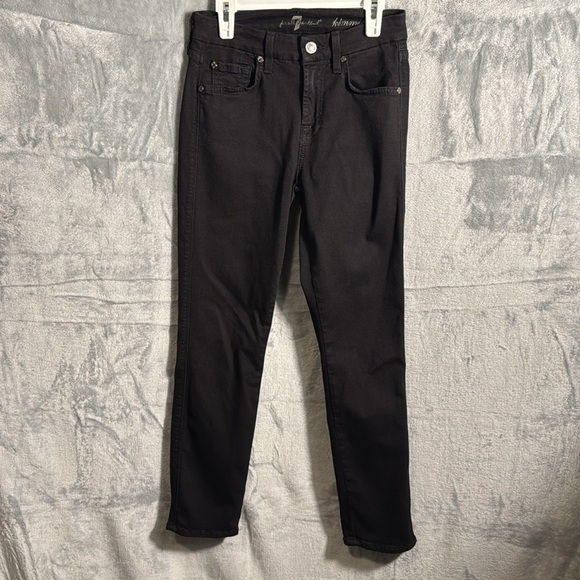 7 for all man kind jeans  Kimmie crop jeans Black Jeans size 24 - Picture 1 of 9